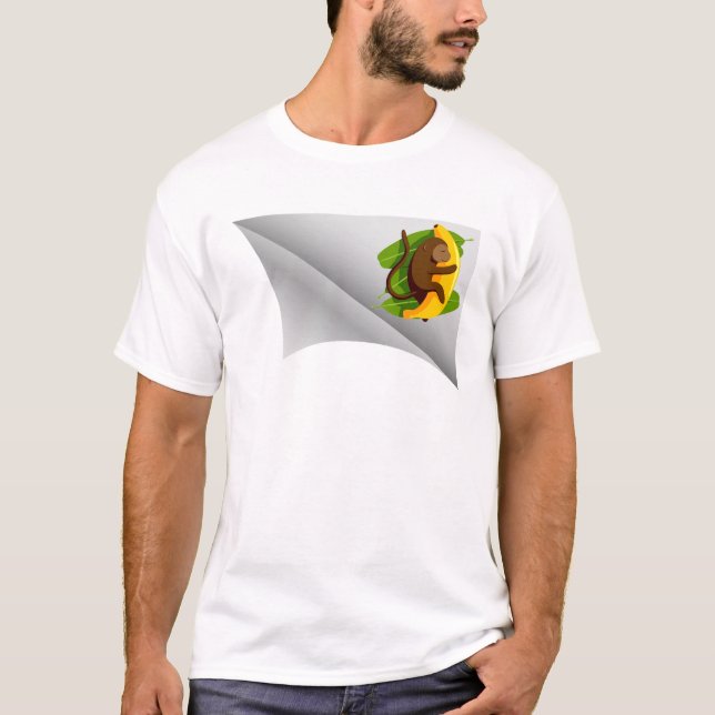 Camiseta macaco com banana debaixo do adesivo (Frente)