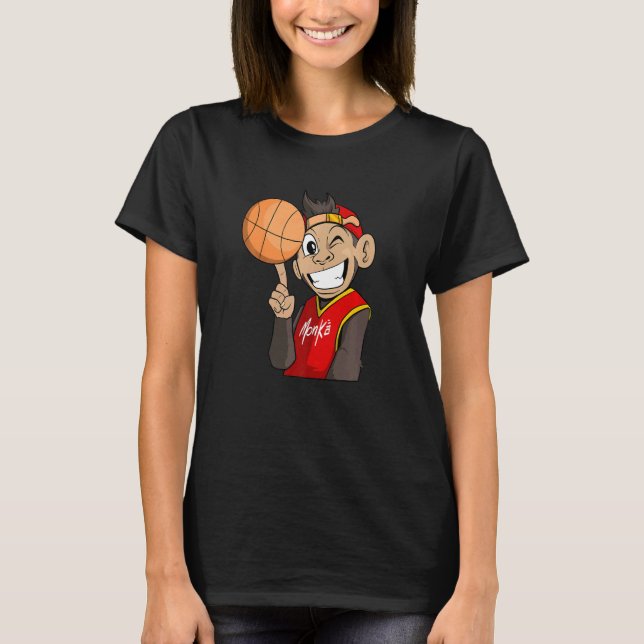 Camiseta macaco com basquete (Frente)