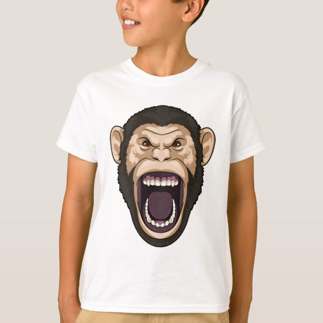 Camiseta Macaco com Cabelos pretos (Frente)