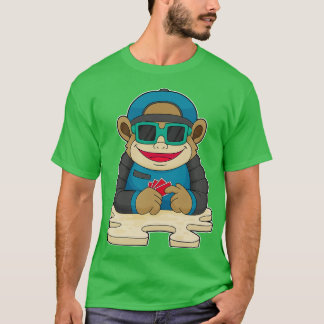 Camiseta Macaco com cartas Óculos de sol