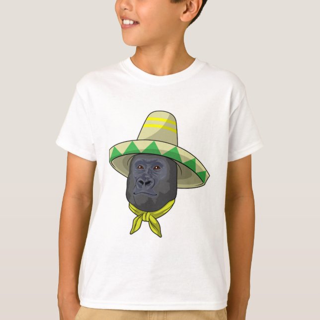Camiseta Macaco com chapéu de palha (Frente)