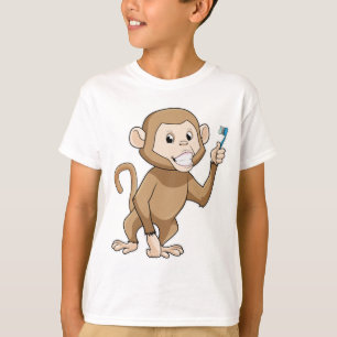 Camiseta Macaco com escova de dentes