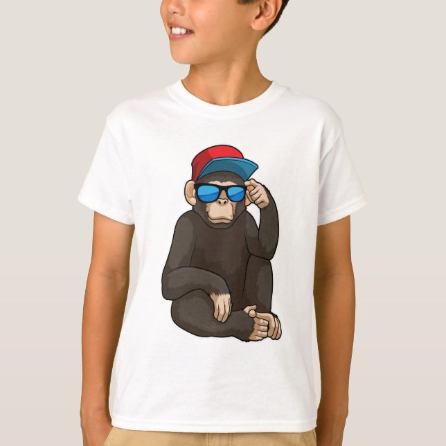 Camiseta Macaco com óculos de sol (Frente)