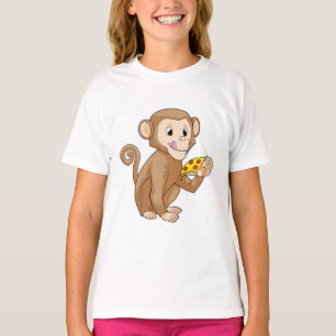 Camiseta Macaco com pizza