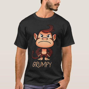 Camiseta Macaco com rabugento estético chimpanzé de mau hum