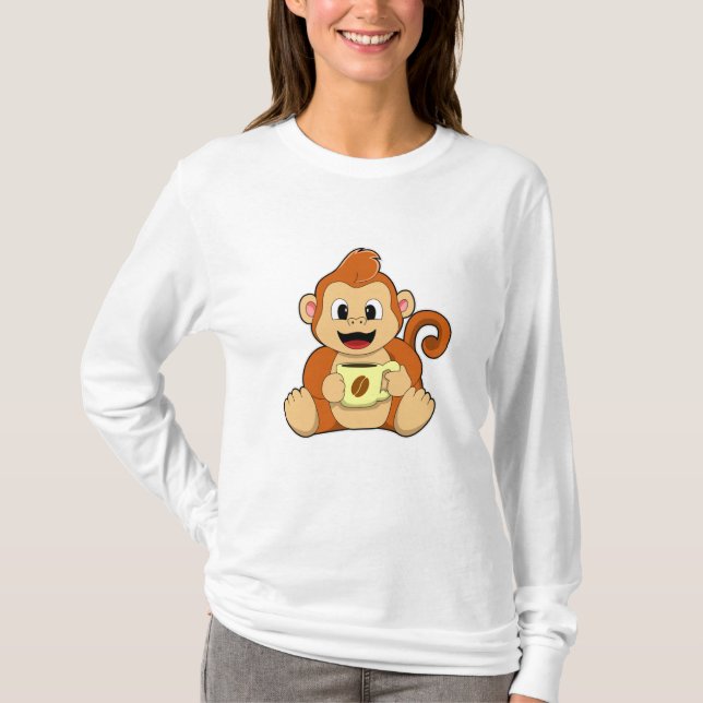 Camiseta Macaco com Taça de Café (Frente)