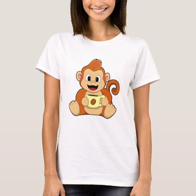 Camiseta Macaco com Taça de Café (Frente)