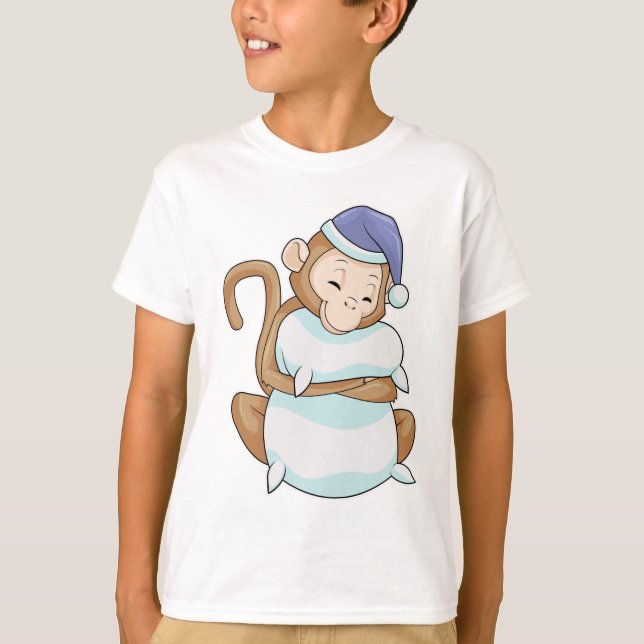 Camiseta Macaco com Travesseiro e cabeça fria (Frente)