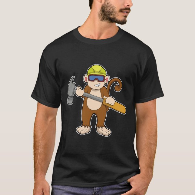 Camiseta Macaco como artesão com martelo (Frente)