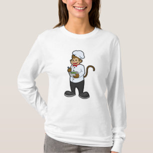 Camiseta Macaco como cozinheiro com tigela