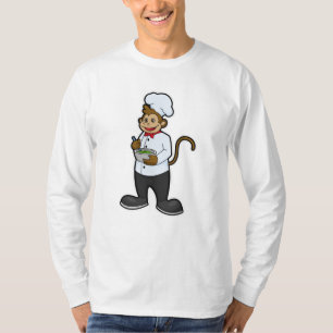Camiseta Macaco como cozinheiro com tigela