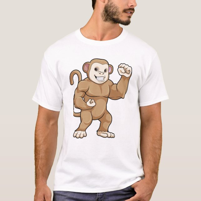Camiseta Macaco como Criador de Portos em Bodybuilding (Frente)