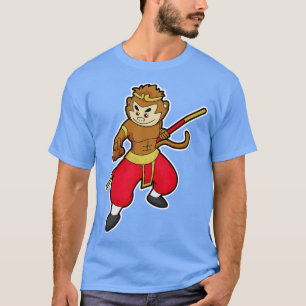 Camiseta Macaco como guerreiro com cabeça Funcionarios