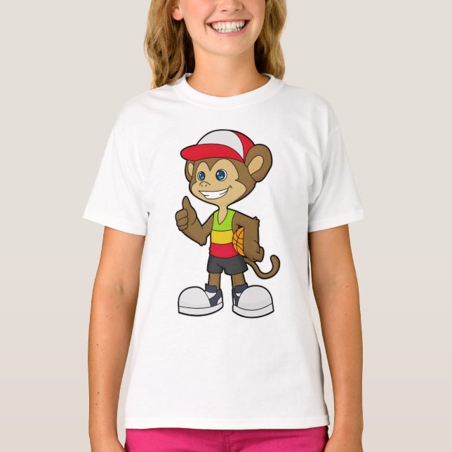 Camiseta Macaco como jogador de basquetebol (Frente)