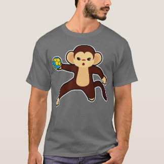 Camiseta Macaco como jogador de handebol com Handball 2