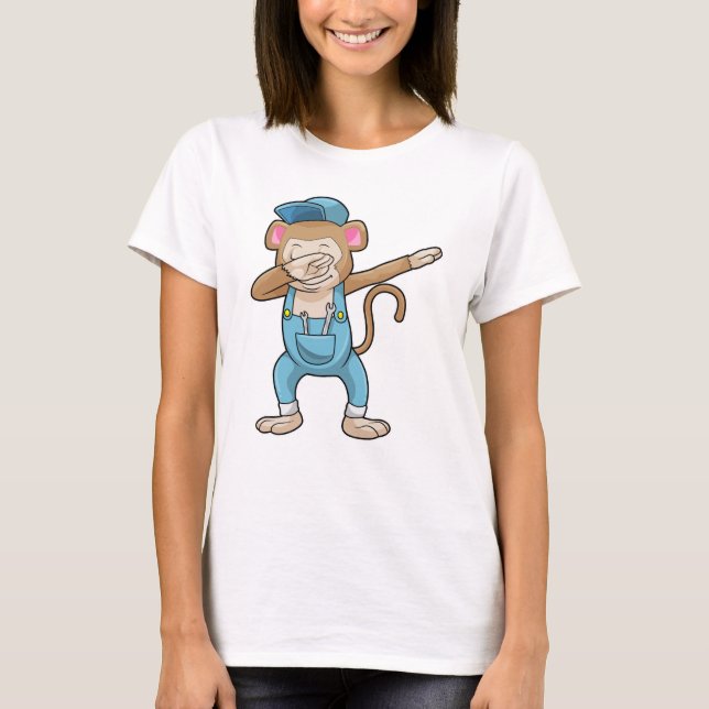 Camiseta Macaco como mecânico no laboratório Dance Dance Da (Frente)