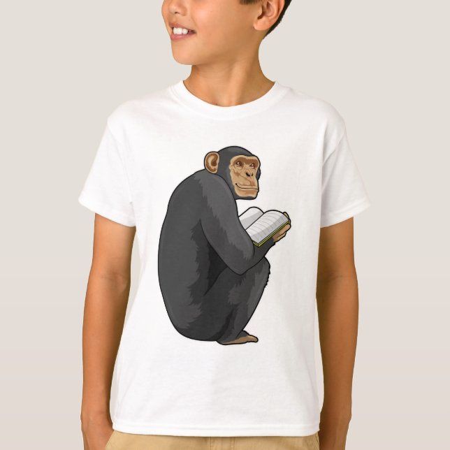 Camiseta Macaco como Nerd do Livro (Frente)