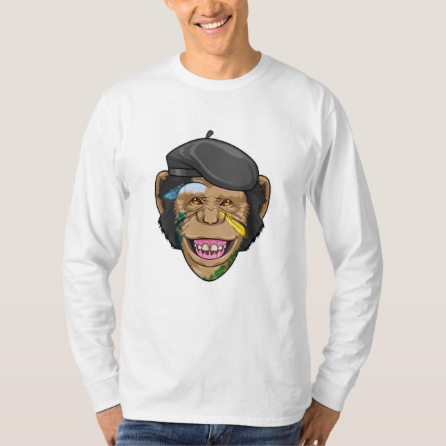 Camiseta Macaco como Pintor (Frente)
