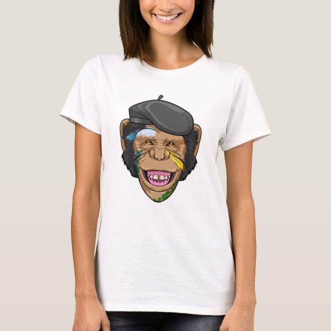 Camiseta Macaco como Pintor (Frente)