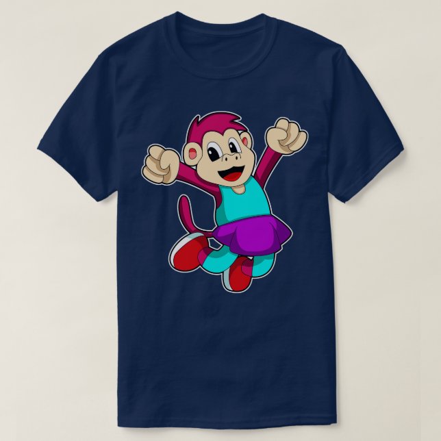 Camiseta Macaco como Rapariga com saia (Frente do Design)