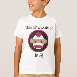 Camiseta Macaco cor-de-rosa da peúga: Quinto T do