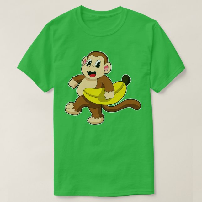 Camiseta Macaco Correndo com Banana (Frente do Design)