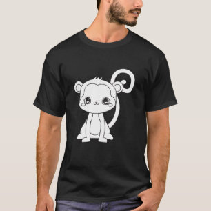 Camiseta Macaco de Cartoon Bonito