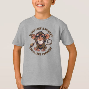 Camiseta Macaco de Cartoon Reproduzido   Crianças