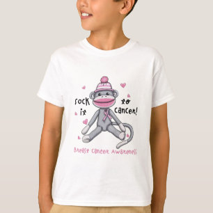 Camiseta Macaco De Consciência Do Cancer Mama-O Ao Cancer