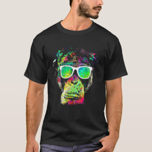 Camiseta Macaco de Cor Mensal Arco-Íris Arco-Íris Colorido