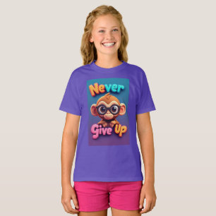 Camiseta Macaco de desenho animado fofo com óculos