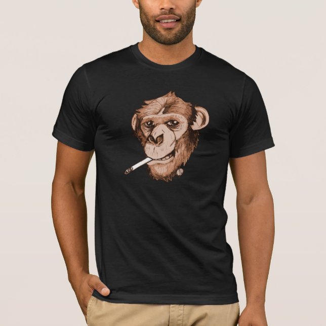 Camiseta macaco de fumo (Frente)