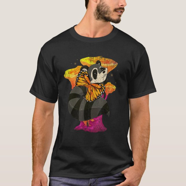 Camiseta Macaco de Insetos Mágicos de Borboleta Florestal (Frente)