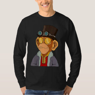 Camiseta Macaco de Luxo Steampunk NFT Tema Steam Punk Monge