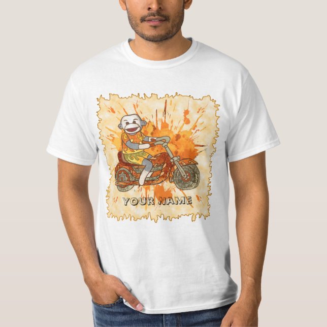 Camiseta Macaco de Meia Motociclista (Frente)