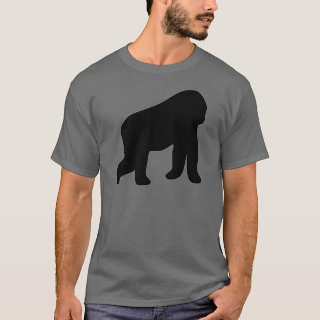 Camiseta macaco de passeio do gorila preto (Frente)