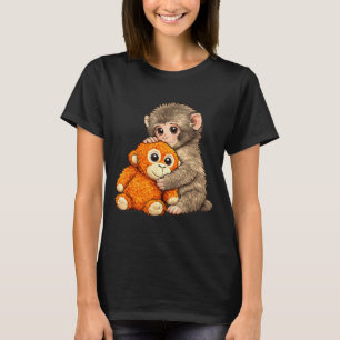Camiseta macaco de soco meme da internet com ursinho abraça