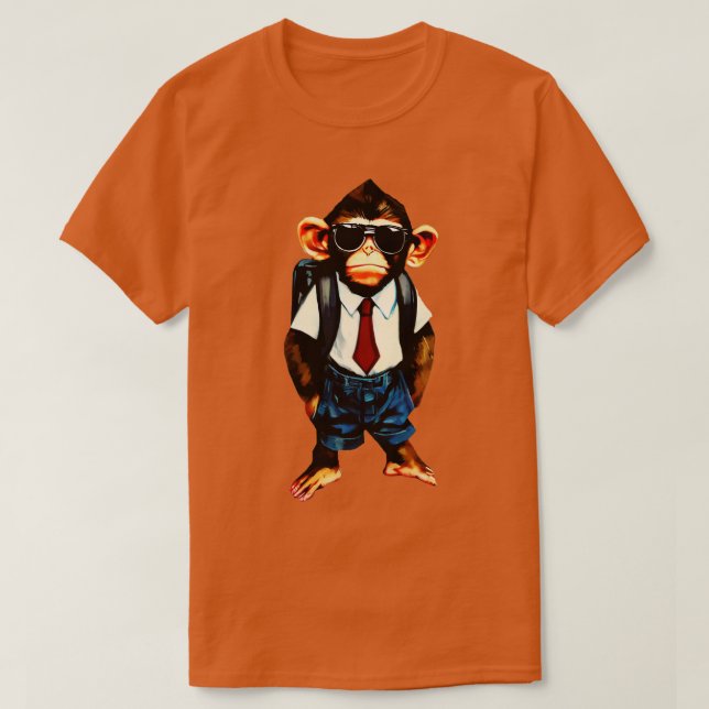 Camiseta Macaco de volta à escola (Frente do Design)