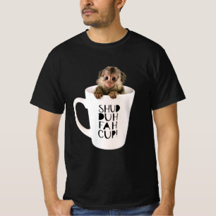 Camiseta Macaco-dedo engraçado numa taça SHUD-DUH-FAH-CUP