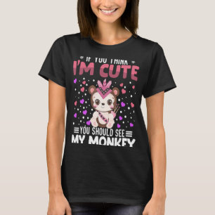 Camiseta Macaco Dia de os namorados Para Mulheres Criança