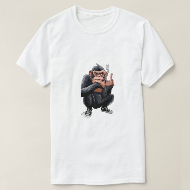 Camiseta Macaco Divertido (Frente do Design)