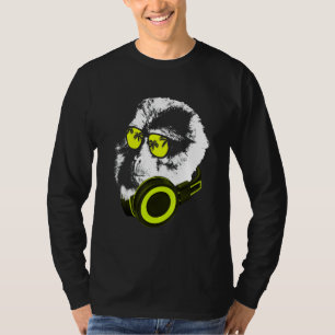 Camiseta Macaco DJ De Fones de Ouvido e Óculos de Sol Fest