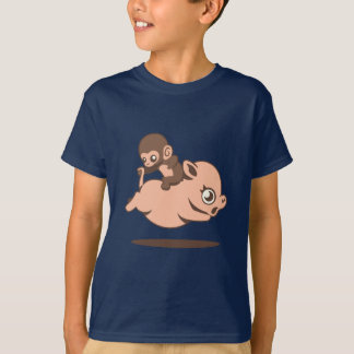 Camiseta Macaco do bebê (que vai para trás em um porco)