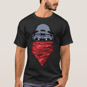 Camiseta Macaco do gângster do gorila que veste um Bandann
