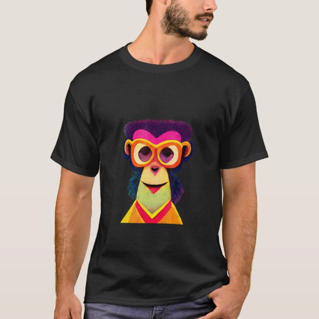 Camiseta Macaco do Hipster Feliz Funky Munky (Frente)