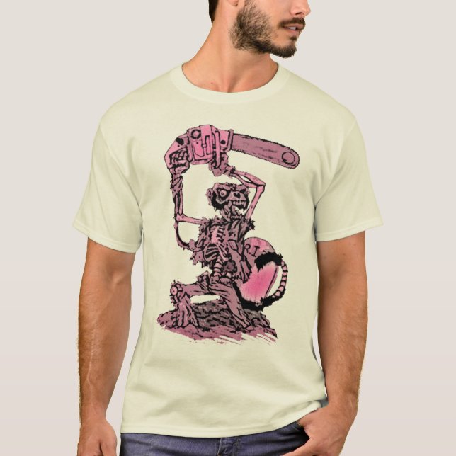 Camiseta Macaco do zombi com um t-shirt da serra de cadeia (Frente)