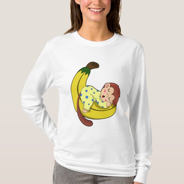 Camiseta Macaco dormindo de pijama (Frente)