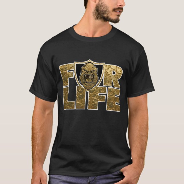 Camiseta Macaco dourado BeastMode para a vida (Frente)
