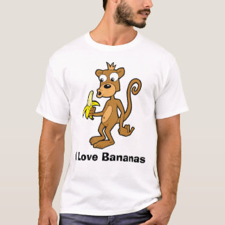 Camiseta Macaco e banana, eu amo bananas