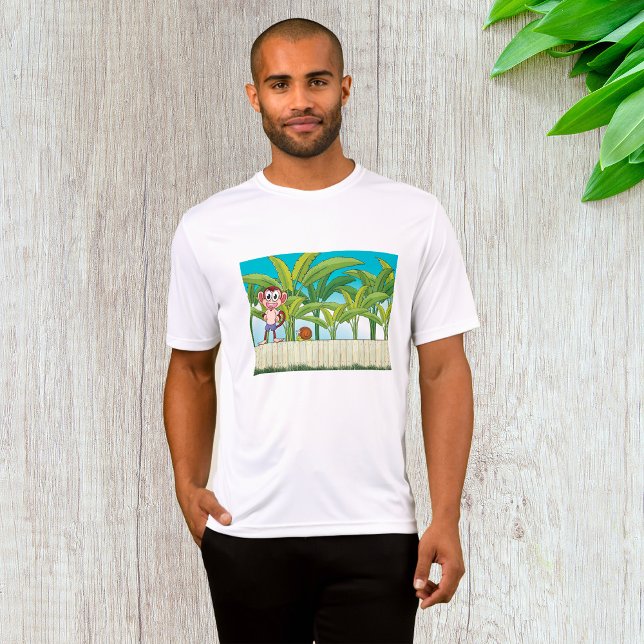 Camiseta Macaco e caracol na cena tropical da selva (Criador carregado)